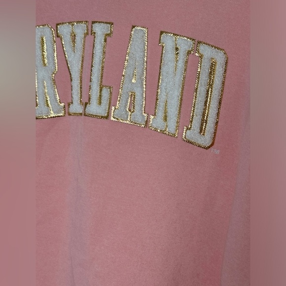 Pressbox Maryland Terps Pink Oversize Crewneck Sweatshirt University of Maryland - Picture 3 of 6